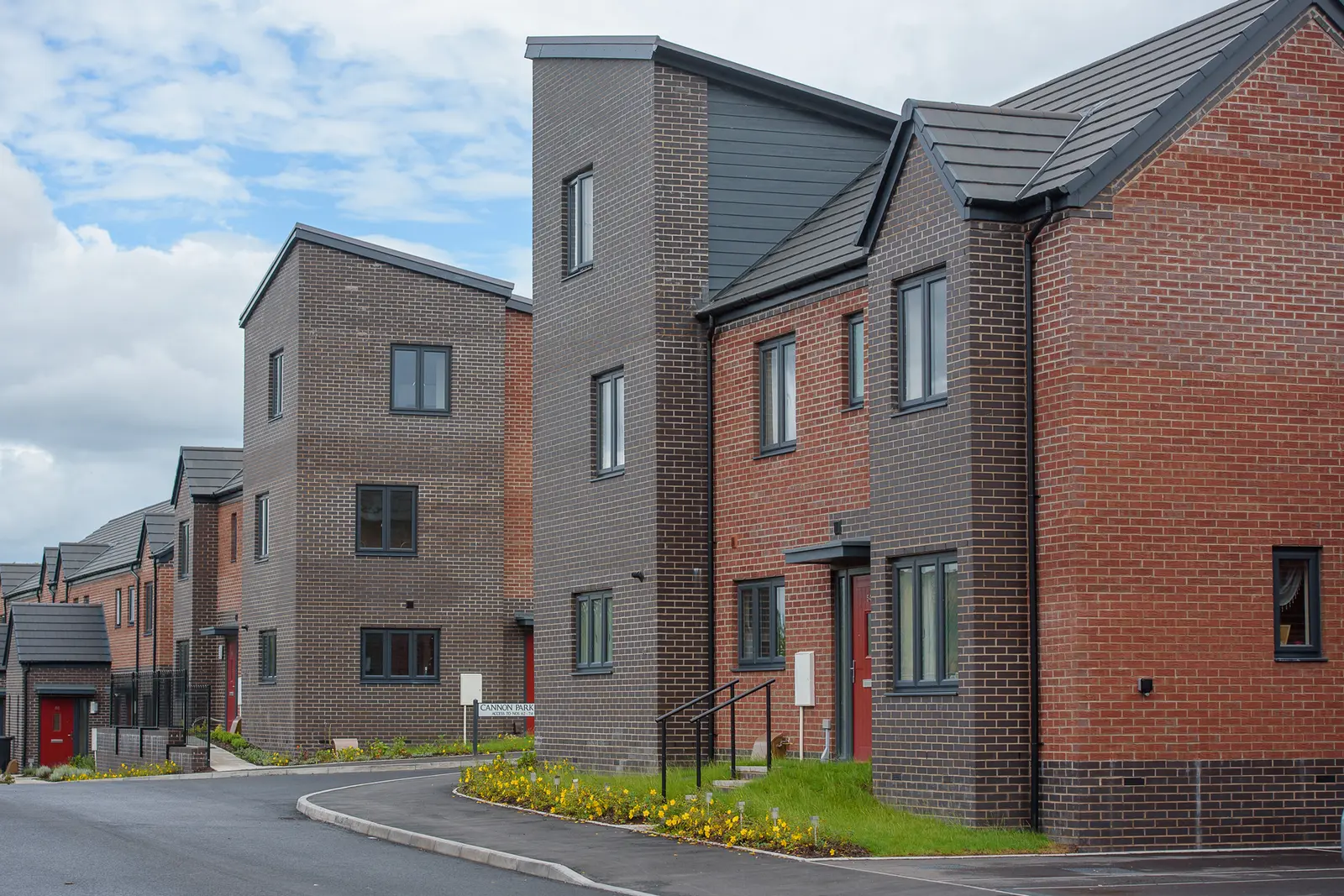 Two blocks of modern three-storey apartments