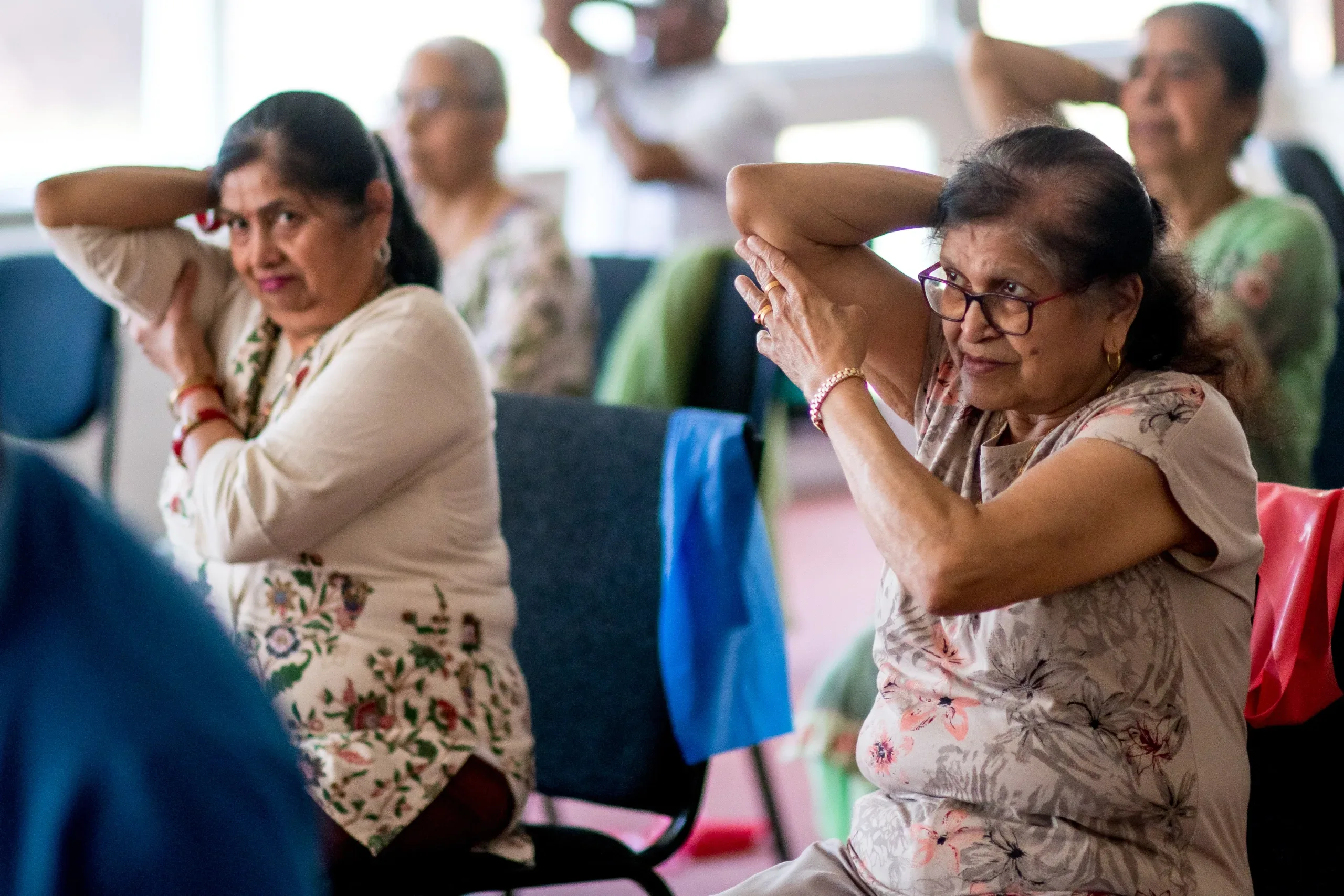 Members of the exercise class taking part