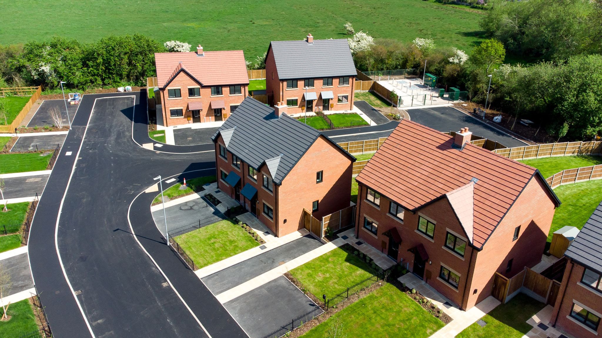 An aerial view of the new development